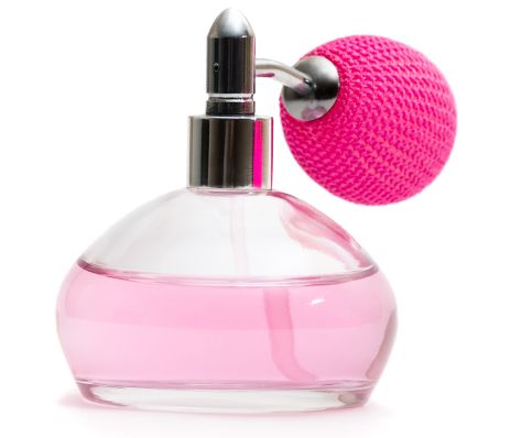 bottle of perfume isolated on white